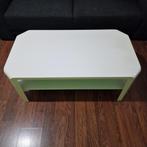 Hoogglans Witte Salontafel:, Huis en Inrichting, Tafels | Salontafels, Ophalen, Gebruikt, 100 tot 150 cm, Glas
