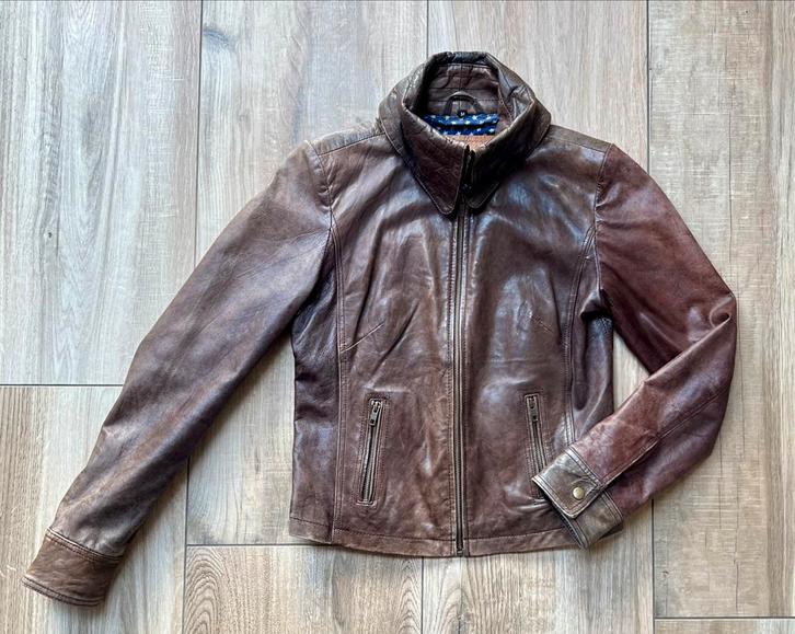 Goosecraft leren jas - maat M, Kleding | Dames, Jasjes, Kostuums en Pakken, Gedragen, Jasje, Maat 38/40 (M), Bruin, Ophalen of Verzenden