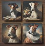 Gladhaar Fox Terriër Rembrandt onderzetters met houder, Ophalen of Verzenden, Nieuw, Glas of Kopje