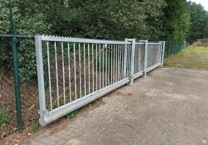 schuifpoort schuifhek 10 mtr. lang, 7,5 mtr. doorgang, Tuin en Terras, Tuinpoorten, Zo goed als nieuw, Schuifpoort, Staal, 150 tot 200 cm