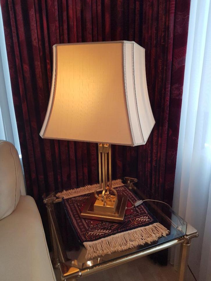 Te koop prachtige schemerlamp met exclusieve messing voet!!!, Huis en Inrichting, Lampen | Tafellampen, 50 tot 75 cm, Ophalen of Verzenden