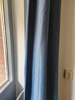 Overgordijn blauw op rails, Huis en Inrichting, Stoffering | Gordijnen en Lamellen, Ophalen, Zo goed als nieuw, Blauw, 200 cm of meer