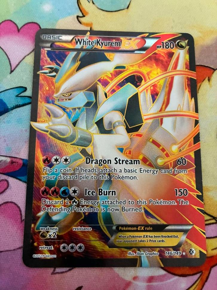 White Kyuren EX Full Art BW Boundaries Crossed 146/149 EXC, Hobby en Vrije tijd, Verzamelkaartspellen | Pokémon, Nieuw, Losse kaart
