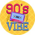 LF8968 ouwel 90's vibe 20x4,7cm eetbaar cupcake rondjes vers, Ophalen of Verzenden, Nieuw, Taarten, Versiering