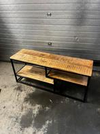 Tv meubel mangohout/staal Loods 5, Ophalen, 100 tot 150 cm, Minder dan 100 cm, 25 tot 50 cm