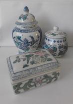 Chinees setje van gemberpot, wierookpot en snuisterij doos, Antiek en Kunst, Antiek | Porselein, Ophalen of Verzenden
