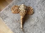 Wandhanger rieten olifant 45 x40 cm voor, € 10, Ophalen of Verzenden, Overige typen