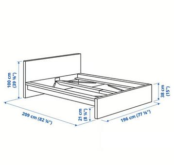 Malm bed 180x200 + nachtkastje - zo goed als nieuw! - afbeelding 4
