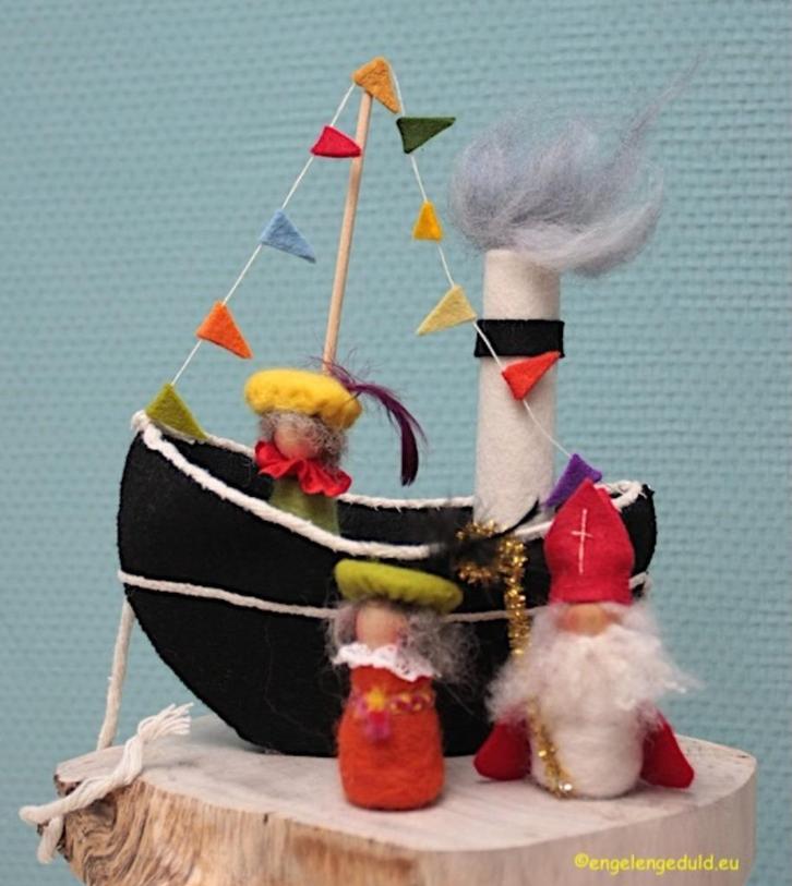 Sint, Piet en boot, Hobby en Vrije tijd, Vilt, Nieuw, Figuurtje(s), Ophalen of Verzenden