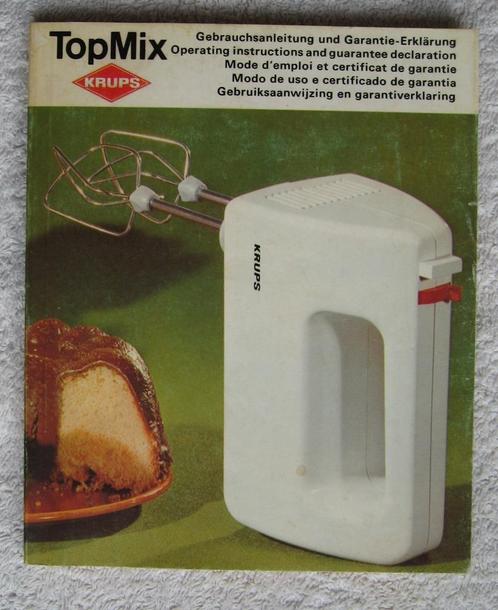 GEBRUIKSAANWIJZING van TopMix van Krups; recepten in 5 talen, Boeken, Kookboeken, Gelezen, Nederland en België, Ophalen of Verzenden
