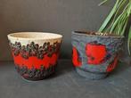 Vintage fat lava bloempot 2x, Gebruikt, Ophalen of Verzenden, Bay W.Germany, Minder dan 25 cm