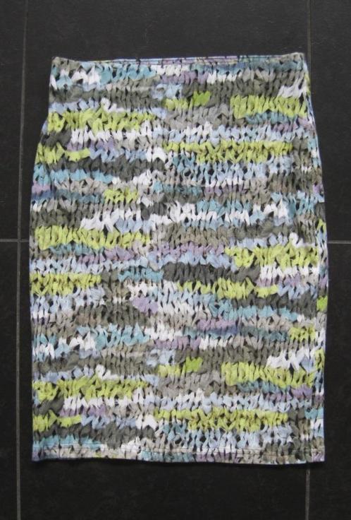Marccain Sports rok, geel blauw beige, gebreid, maat 2 (S), Kleding | Dames, Rokken, Zo goed als nieuw, Maat 36 (S), Overige kleuren