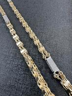 14k Gouden Iced Magnum Ketting, Ophalen of Verzenden, Zo goed als nieuw, Goud, Met edelsteen