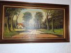 Schilderij: Landschap met huis, Ophalen of Verzenden
