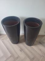 2 Zwarte Vazen - 71cm Hoog, Huis en Inrichting, Woonaccessoires | Vazen, Ophalen, Gebruikt, Zwart, 50 tot 75 cm