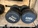 2 x 40 kg rubberen dumbells dumbell set gewichten, Dumbbell, Gebruikt, Rubberen dumbells, 2 x 40 kg