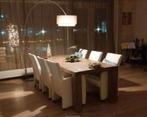 6 off-white leren stoelen met verstelb.rug en wieltjes, Ophalen of Verzenden, Zo goed als nieuw, Wit, Vijf, Zes of meer stoelen
