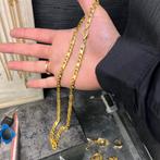 18k gouden ketting massief schakel italy, Ophalen of Verzenden, Nieuw, Goud