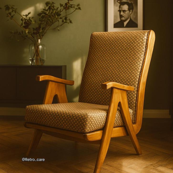 Prachtige vintage fauteuille, Huis en Inrichting, Fauteuils, Zo goed als nieuw, Hout, Minder dan 50 cm, 75 tot 100 cm, Ophalen