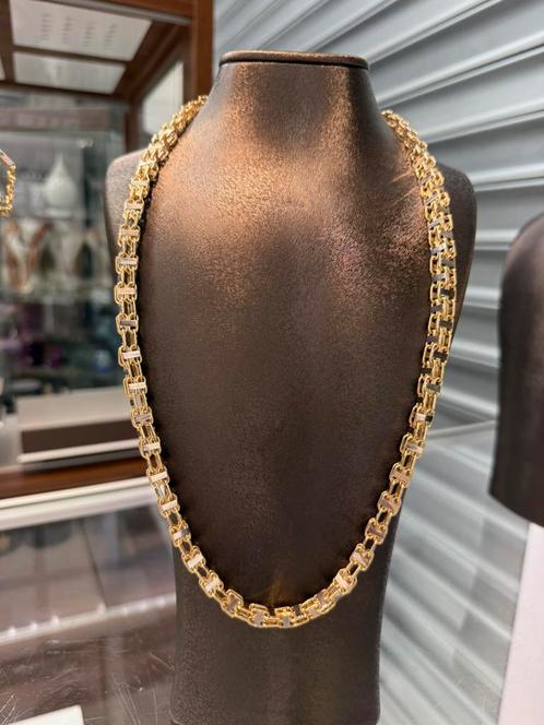 Prachtige 14 karaats gouden magnum ketting | italy new, Sieraden, Tassen en Uiterlijk, Kettingen, Nieuw, Goud, Ophalen of Verzenden