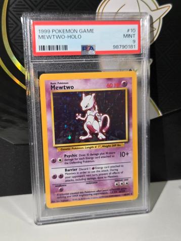 PSA 9 - Mewtwo #10 (1999 Pokemon Game Base Set) beschikbaar voor biedingen