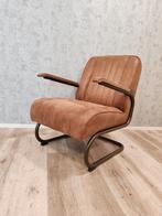 Stijlvolle industriële lounge fauteuil met buisframe*, Metaal, Nvr, Ophalen of Verzenden, Zo goed als nieuw