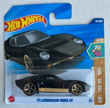 Hot Wheels '71 Lamborghini Miura SV zwart beschikbaar voor biedingen