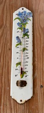 Emaille thermometer met bloem 30 cm, Ophalen of Verzenden