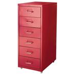 Ladenkast rood metaal 6 lades Helmer, Huis en Inrichting, 5 laden of meer, Ophalen, Metaal