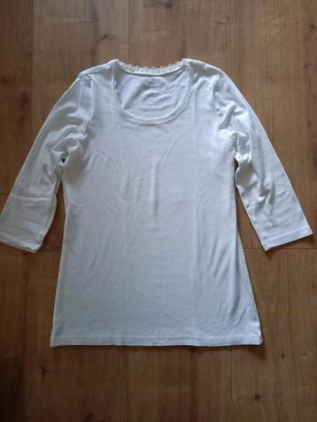 MS MODE basic wit t-shirt met 3/4 mouwen 100% katoen beschikbaar voor biedingen