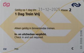 Treinkaart NS (OV-chipkaart), héle dag geldig! beschikbaar voor biedingen