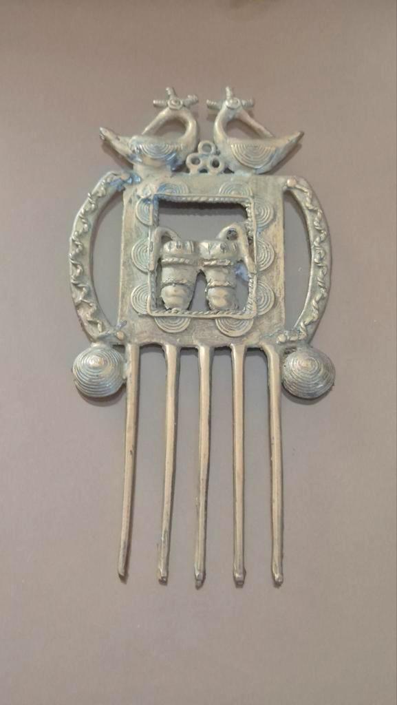 Antieke Messing koper peineta Sierkam wanddecoratie – 1950, Antiek en Kunst, Antiek | Wandborden en Tegels, Ophalen of Verzenden