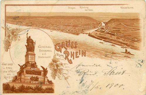 (379-164-017) Gruss vom Rhein Litho, Verzamelen, Ansichtkaarten | Buitenland, Duitsland, Verzenden