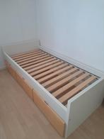 Ikea bed met 3 laden, Ophalen, 90 cm, Eenpersoons, Wit