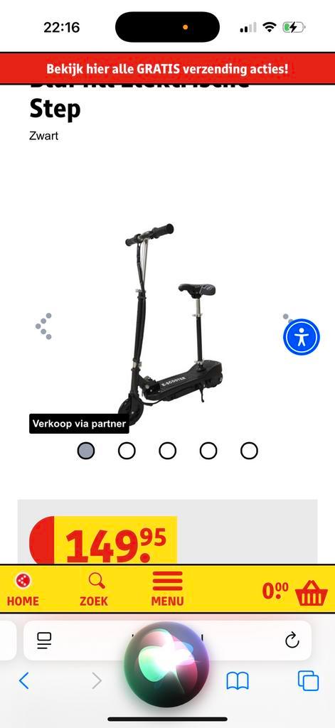 BluMill Elektrische Step, Fietsen en Brommers, Steps, Zo goed als nieuw, Elektrische step (E-scooter), Ophalen of Verzenden