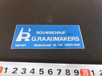 sticker logo bouwbedrijf g raaijmakers gemert molenstraat 43 beschikbaar voor biedingen