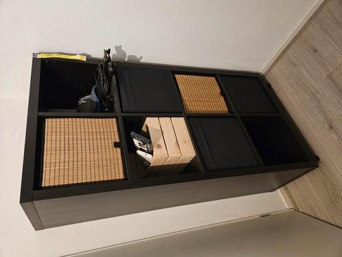 IKEA KALLAX Zwart/Bruin 147x77x39, Huis en Inrichting, Kasten | Overige, Zo goed als nieuw, Ophalen of Verzenden