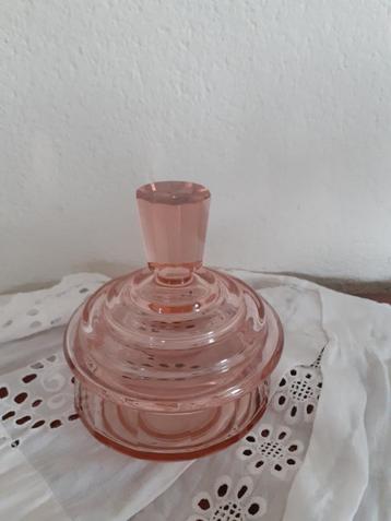 Antiek roze schaaltje met deksel *eureka*  beschikbaar voor biedingen