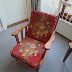 Vintage fauteuil met bloemenmotief, Huis en Inrichting, Fauteuils, Ophalen, Hout, Minder dan 50 cm, Gebruikt