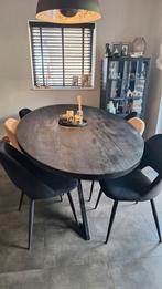 Ovale eettafel met stalen poot, Huis en Inrichting, Gebruikt, 100 tot 150 cm, 150 tot 200 cm, Modern