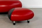 Gezocht: Leolux Pallone hocker rood-zwart, Ophalen, Minder dan 50 cm, Gebruikt, Leer