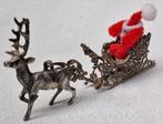 SANTA on a silver sleigh with silver REINDEER total 53 grams, Ophalen of Verzenden, Zilver