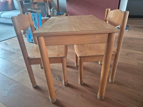 Schilte vintage school kleuter tafel en stoeltjes, Kinderen en Baby's, Kinderkamer | Tafels en Stoelen, Gebruikt, Tafel(s) en Stoel(en)
