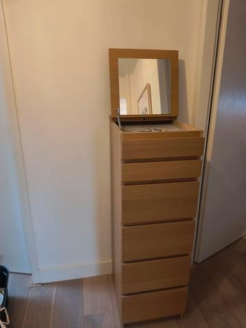 MALM Ladekast met Spiegel -  Eikenfineer beschikbaar voor biedingen