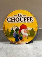 Mooi retro vintage metalen reclame bordje La Chouffe mancave, Ophalen of Verzenden, Zo goed als nieuw, Reclamebord, Plaat of Schild