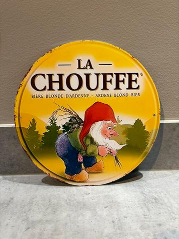 Mooi retro vintage metalen reclame bordje La Chouffe mancave beschikbaar voor biedingen