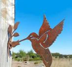 Roestige metalen kolibrie met bloem., Ophalen of Verzenden, Nieuw