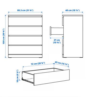 IKEA MALM - Ladekast met 4 lades - afbeelding 7