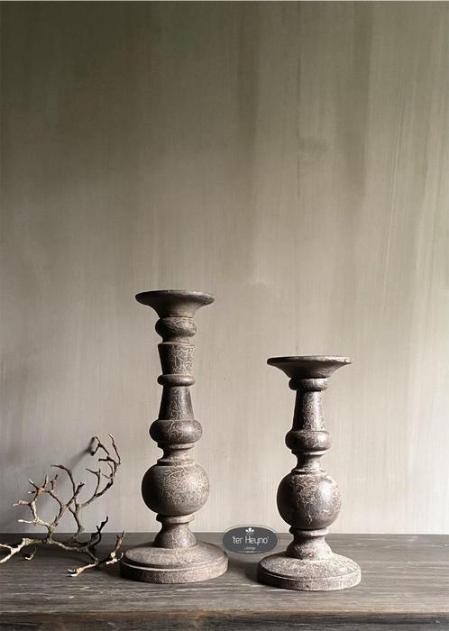 Houten bol kandelaar S hout standaard stoer sober landelijk, Huis en Inrichting, Woonaccessoires | Kandelaars en Kaarsen, Nieuw
