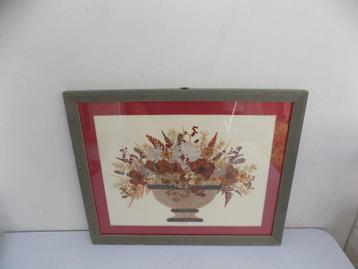 Wissellijst met glas Droogbloemboeket vintage retro lijst beschikbaar voor biedingen